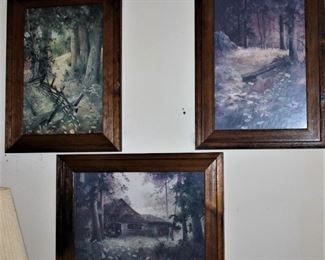 Rustic wood artwork.