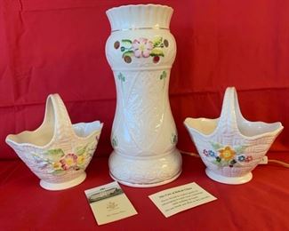 021 Belleek Table Lamp Baskets