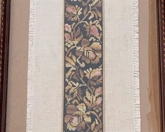 077 Framed Needlework On Linen