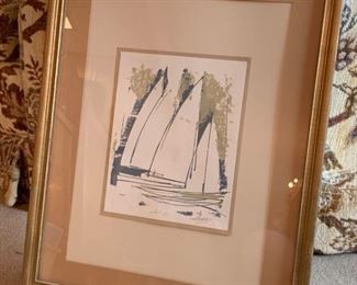 121 Signed Vintage Sailing Print