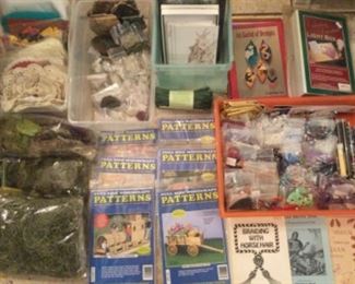 Patterns for woodcraft projects, moss packages, rocks and crystals, unusual beads, crochet, books on Indian crafts including horse hair, and we have some of that too!
