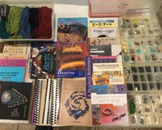 Books on beading and needle bead weaving, beads of stone, glass and metal