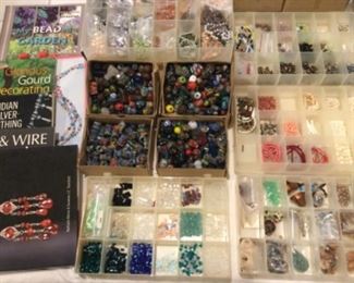 Beads, craft books, cabachons 