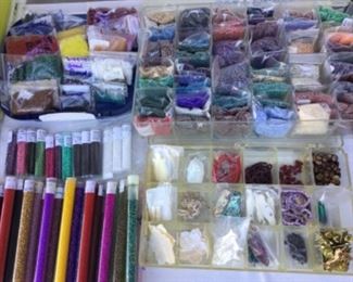 Shell and bone beads, seed beads