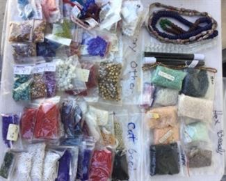 Strands of beads, hex beads, cut crystal beads,