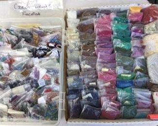 Crystal faceted beads, seed beads, more, most seed beads are delicato