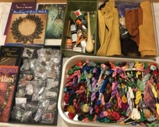 Embroidery threads, suedes, crystals,