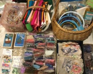  Dads, felt squares, molds, hoops, lucite beads, etc.