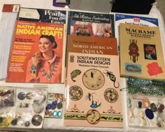 Cabochons, crystals, Indian design books, etc.