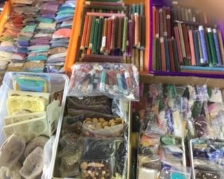 Molds, beads, bone and wood beads,