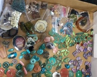 Turquoise and other stones I should know the names of,  yummy stuff and super cheap!