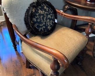 Reupholstered antique chair