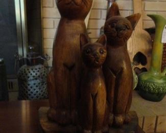 Vintage Wooden Cats
