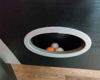 Brand - Sportcraft - Melbourne Foosball Table Features and Parts:
•	Full size foosball table
•	Steel foosball rods
•	Three-man goalie rod
•	Convenient side ball return
•	Bead style scoring on both ends of the table
•	Includes sanded foosball balls

Sportcraft - Melbourne Foosball Table Specs and Dimensions:

•	Length: 56 inches in length
•	Width: 29.4 inches in width
•	Height: 34.75 inches tall
•	Weight: 114 pounds
