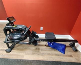 Brand - Obsidian Surge 500 Water Rowing Machine
WATER PERFORMANCE
Row on the water in the comfort of your home. The water creates a smooth and steady rowing experience with every stroke. Instant resistance is available with the flywheel and 16 fan blades. The faster the fan blades spin the higher resistance and dynamic response caused by the harmonious interaction with the water, giving the user a unique experience.

FITNESS TECHNOLOGY
The Fitness Meter is designed to accurately track all essential workout metrics i.e. Total Time, Time/500M, SPM, Total Strokes, Calories, HR, Ambient Temperature, and more. The Fitness Meter allows the user to tailor a personalized workout or use the built preprogrammed features. Compatible with ANT+ heart rate technology, like heart rate belts or watches, so you can measure an accurate pulse and monitor the effectiveness of your workout. When worn around your chest during your exercise routine, the pulse belt will transmit your heart rate to the advance