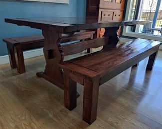Trestle table and bench seating