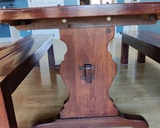 Trestle table and bench seating