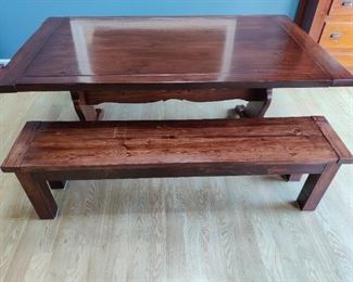 Trestle table and bench seating