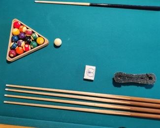 Brand - Overland Billiards Company
PLEASE NOTE: This item is available for pre-sale.   
Our Price $500.00  - Moving through Stokes Billards is $275.00   3 piece slate...98 inches long ( 8ft & 2 inches)
54 inches wide (4ft & 4 inches)
31 inches high (2 ft & 7 inches)


Interior is 89 inches long (7 ft & 5 inches)