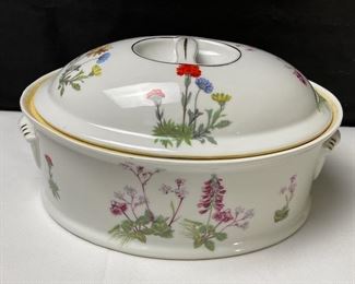 Louis Lourioux "Le Faune" Fireproof Porcelain Serving Dish and 3 Quart Covered Casserole