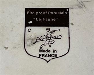 Louis Lourioux "Le Faune" Fireproof Porcelain Serving Dish and 3 Quart Covered Casserole