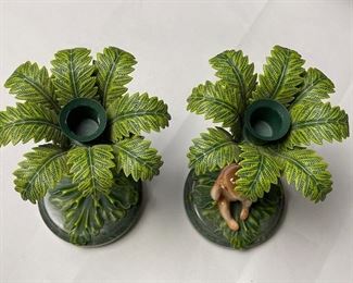 2 Petite Choses - Monkey and Plain Base.  Monkey is ceramic, bases are marble, tree is cast metal.  Both in good condition.
