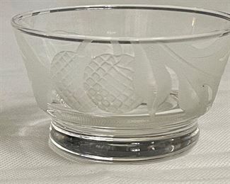 8 Libbey etched dessert bowls - apprx 2" tall and 3.75" across. 