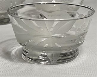 8 Libbey etched dessert bowls - apprx 2" tall and 3.75" across. 