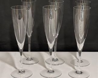 Baccarat - Set of 6 Champagne glasses/flutes - Dom Perignon (9.25" tall)
