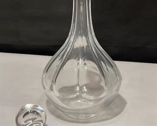Lalique "Tuileries" (Cut) style blown glass carafe and stopper (9.25" tall) 