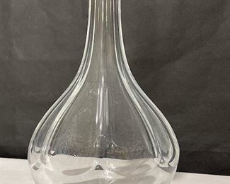 Lalique "Tuileries" (Cut) style blown glass carafe and stopper (9.25" tall)