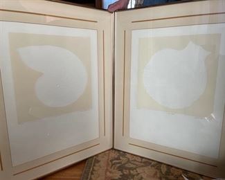 2 framed, signed and numbered prints in relief by Ricki McNeill.