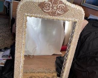 Large Shell Encrusted Mirror