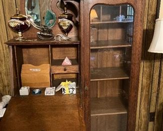 Golden oak Secretary/bookcase