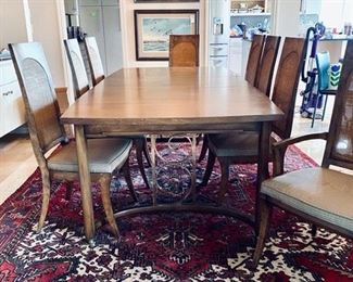 Dining Table With Three Leaves and Pads - 8 Chairs