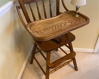 $95 child high chair oak 