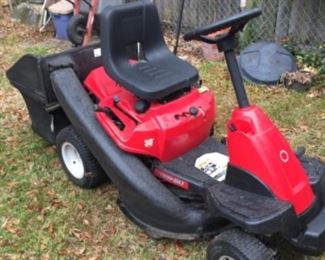 Try Bilt The riding lawn mower is a Silent bid item. Come inspect frid and sat prior to 2pm and submit your written silent bid. The highest bidder gets to buy it. 