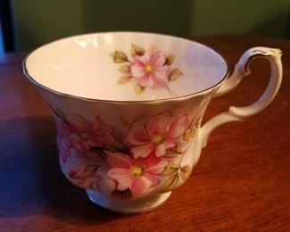 Vintage Royal Albert cup and saucer "Wild Rose" pattern