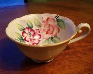 Vintage handprinted cup and saucer