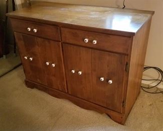 Vintage solid wood buffet two drawers and four doors opening to shelves