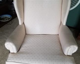 White wingback chair