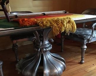 Glam Dining Table and 4 Chairs Mid Century Modern Wall Hanging