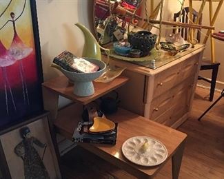 Mid Century Modern Table, Furniture, Dresser, Mirror, Art, Russell Wright,