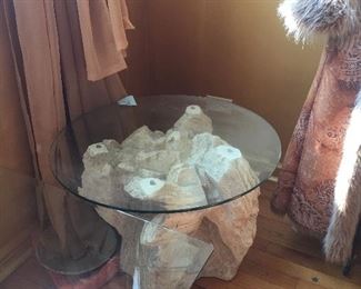 80's Plaster End Table