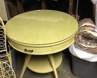 1950's Blond Drum Table