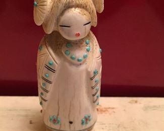 Native American Bone Girl Child Fully Decorated