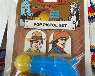 Vintage Lone Ranger & Tonto Pop Pistol Set