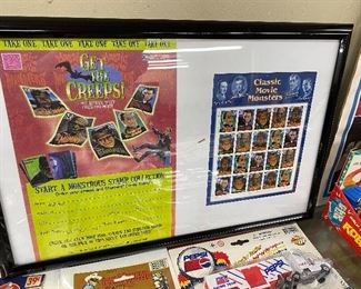 Classic Movie Monsters Stamp Collection and Advertising Sheet
