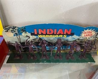 Large Indian Warriors Plastic Figures 