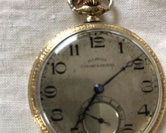 Gold Filled Illinois Congressional 21 Jeweled Pocket Watch, 1925 $100 (Photo 3/3)